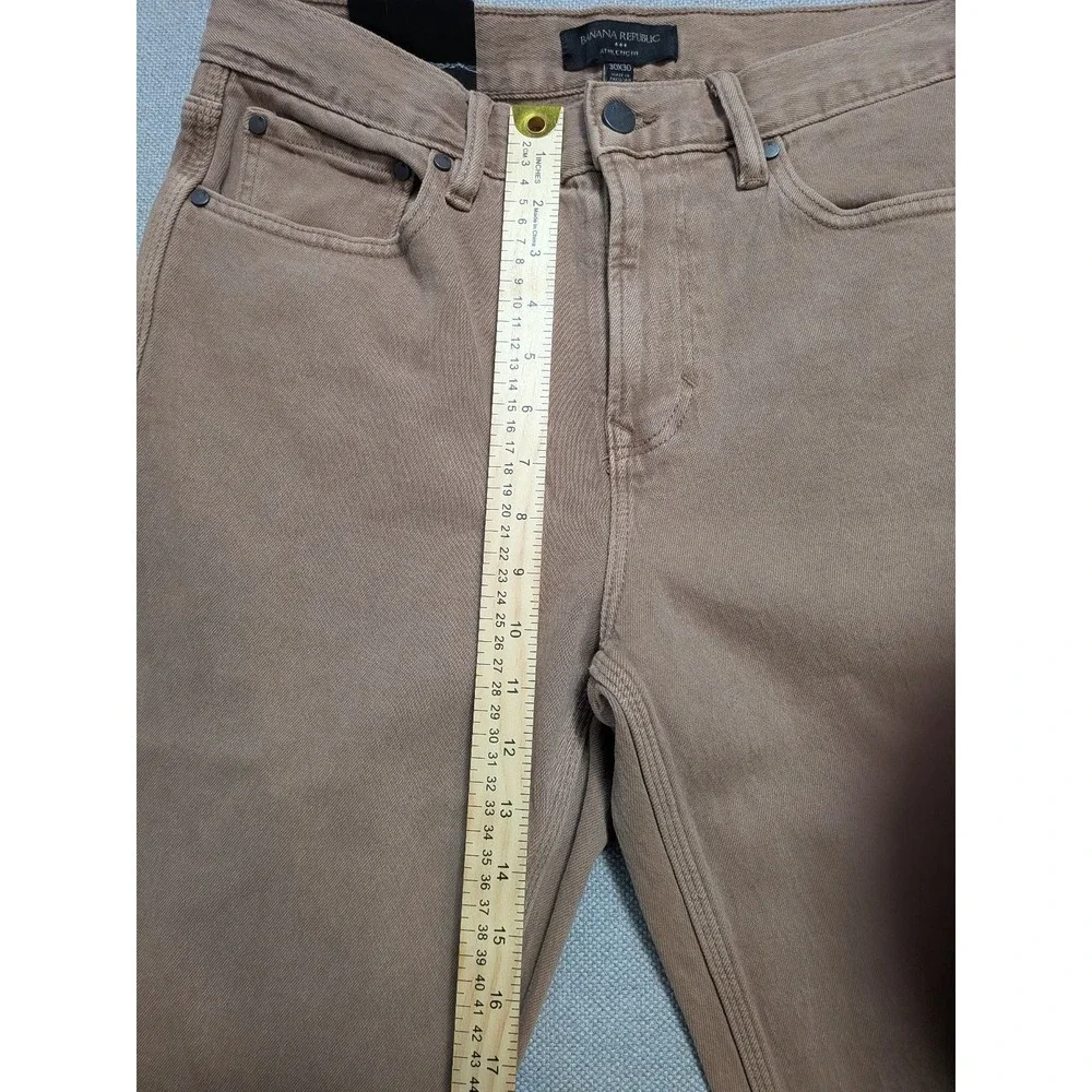 Banana Republic Mens 30x30 Athletic Fit Tan Brown Stretch Denim Jeans Pants